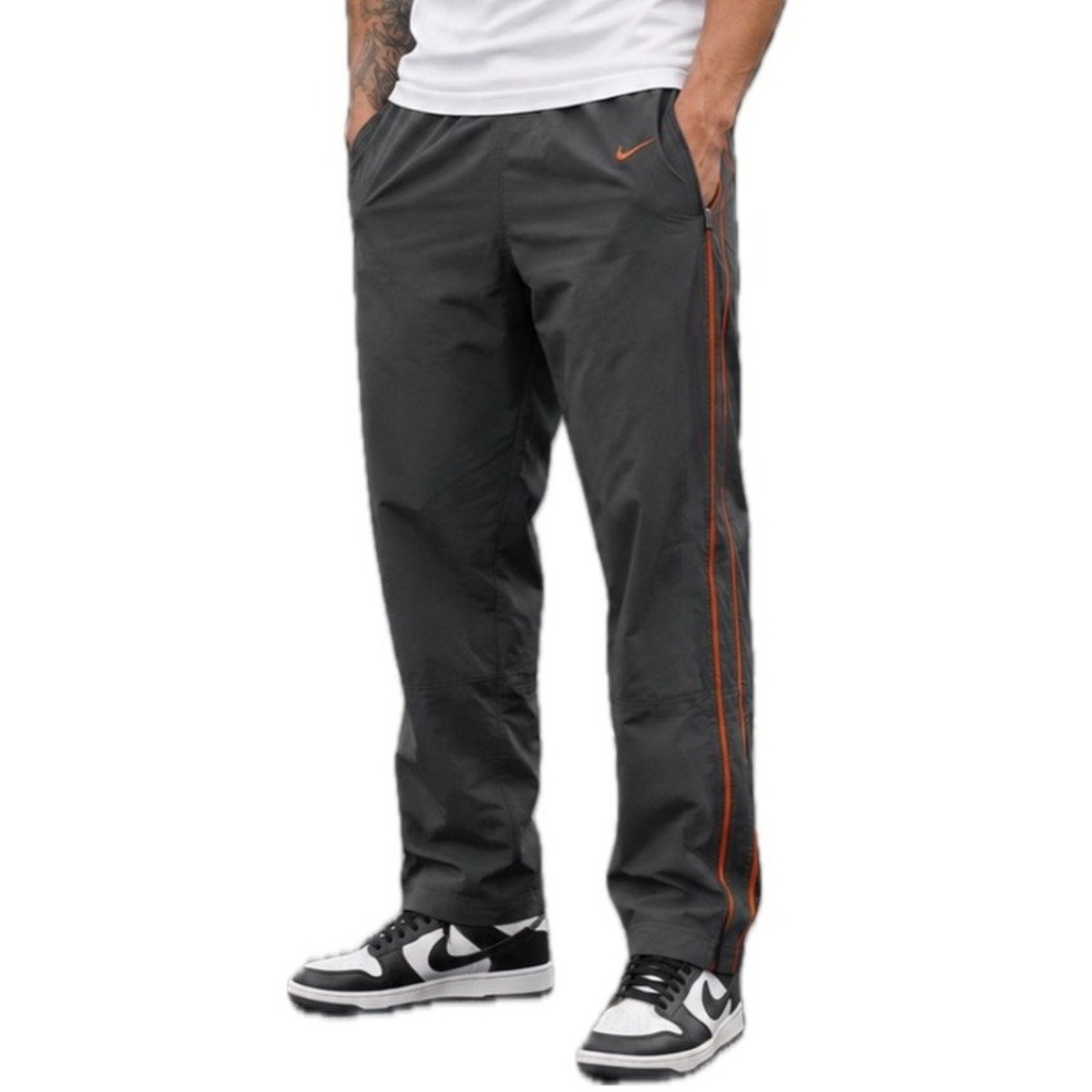VTG Y2K Nike FIT DRY Track Pants. Gray/Orange. Zip Back & Pockets. Men's Size M